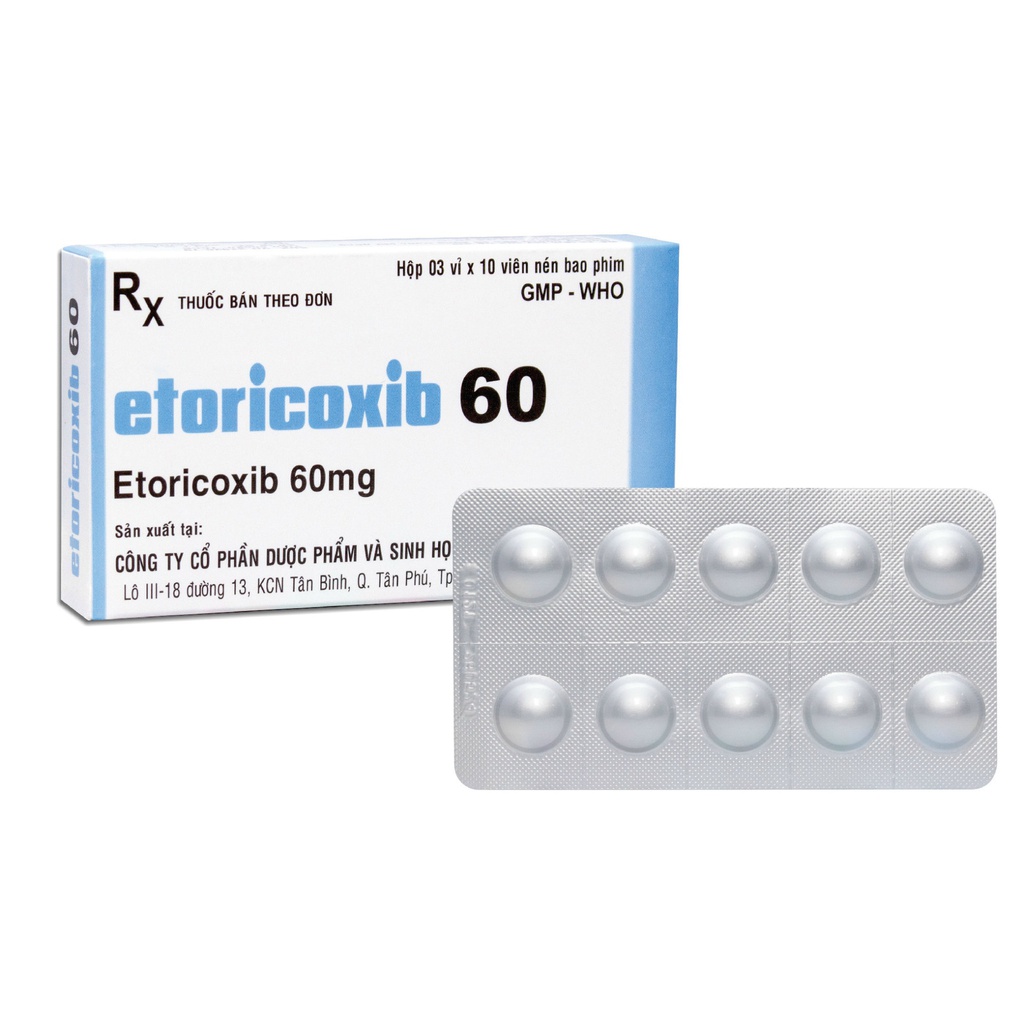 Viên nén bao phim ETORICOXIB 60, V/10, H/30.