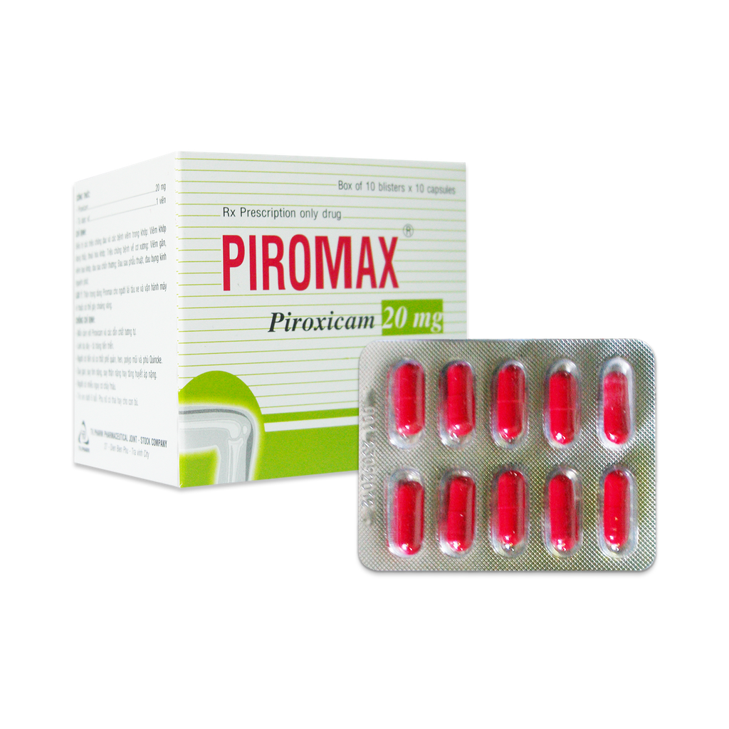 Viên nang cứng Piromax 20 mg v/10,h/100